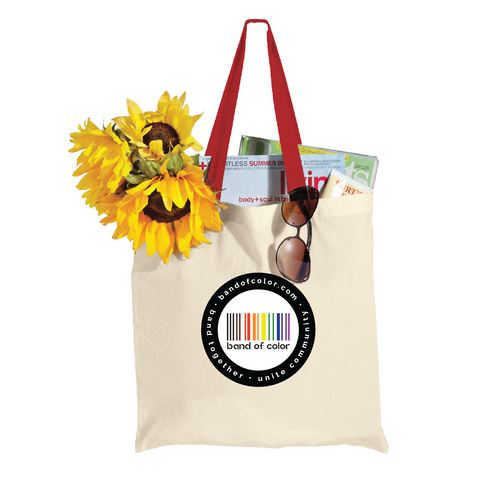 band of color shopper tote - accent handles
