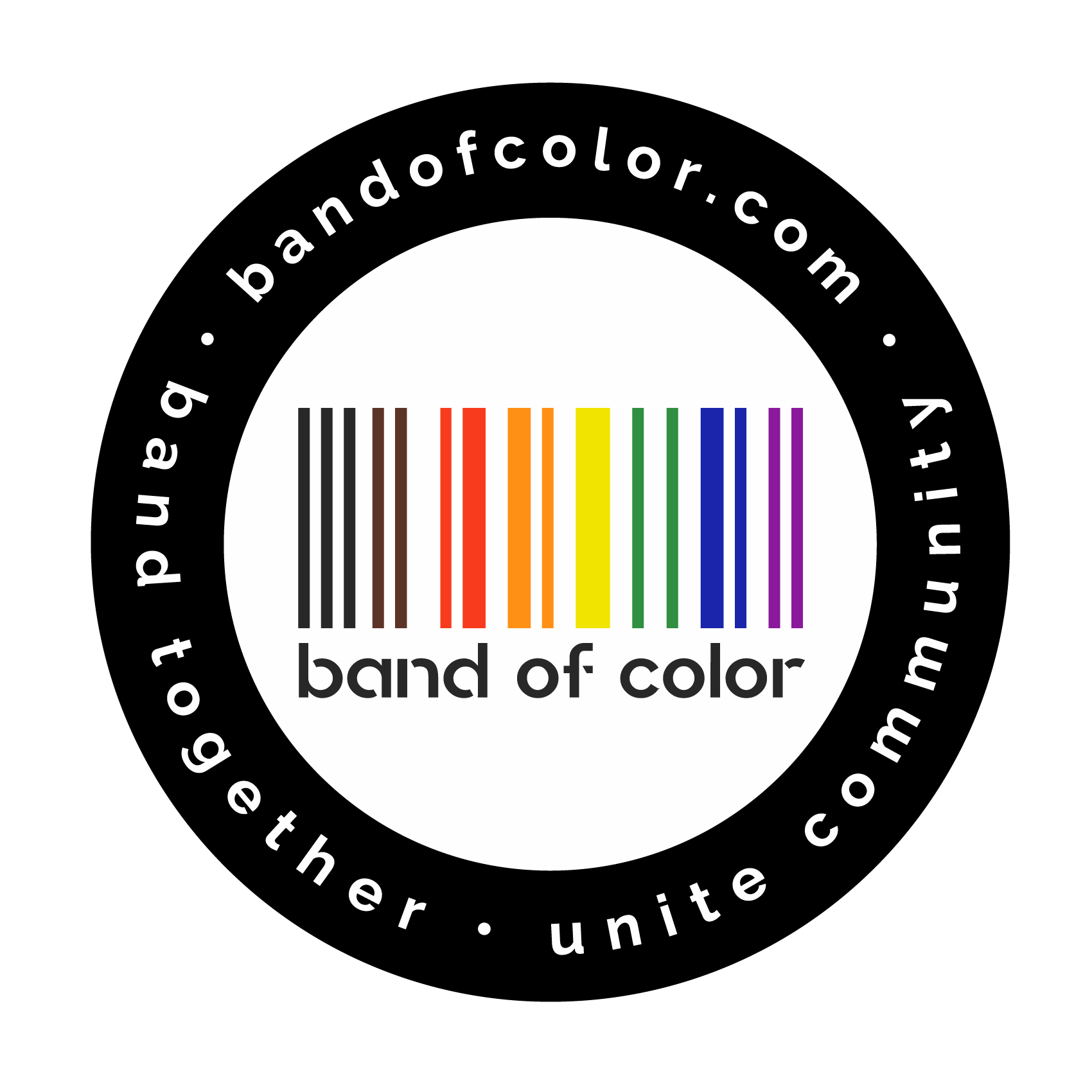 band of color logo sticker