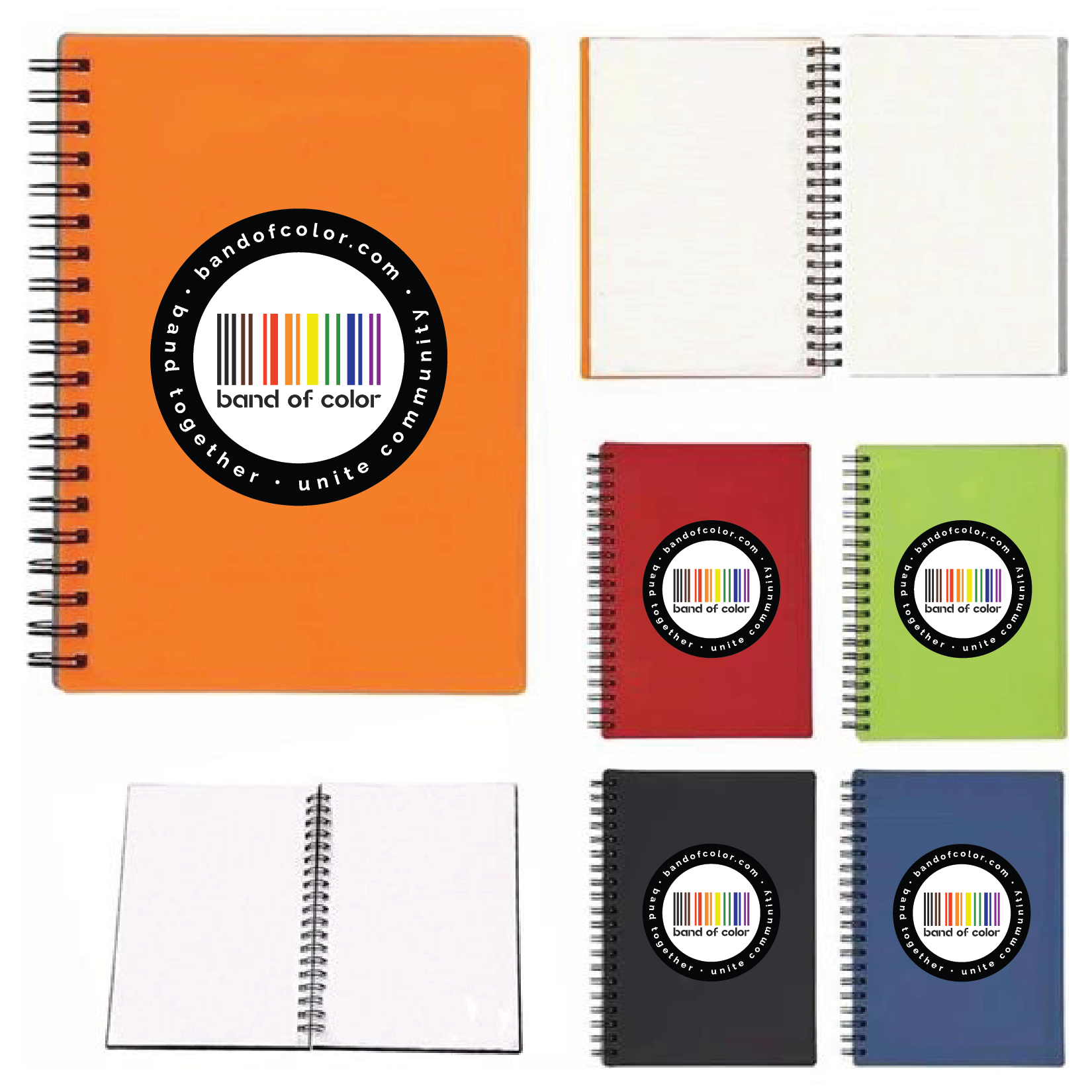 band of color wire-bound notebooks